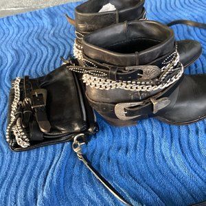 Leather Boots & matching purse